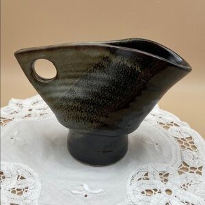 Unique Pottery Creamer Jug signed